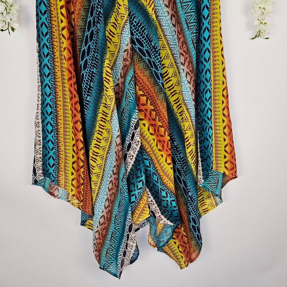NWT New Directions Size XL Amber Ferry Boho Tribal Handkerchief Skirt Gypsy Boho - Picture 3 of 12